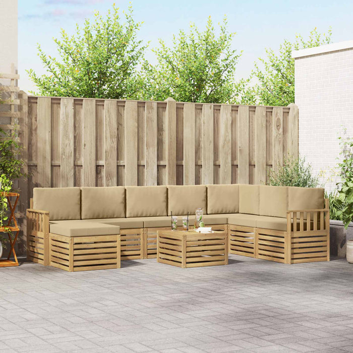 Set de canapele de exterior 7 pcs Alb și Bej 59 x 59 x 37 cm WALTI