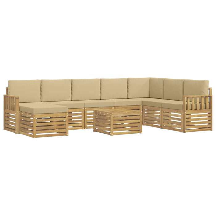 Set de canapele de exterior 7 pcs Alb și Bej 59 x 59 x 37 cm WALTI