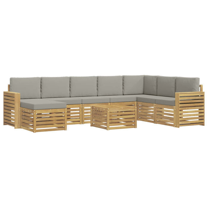 Set de canapele de exterior 9 pcs Alb și gri deschis WALTI