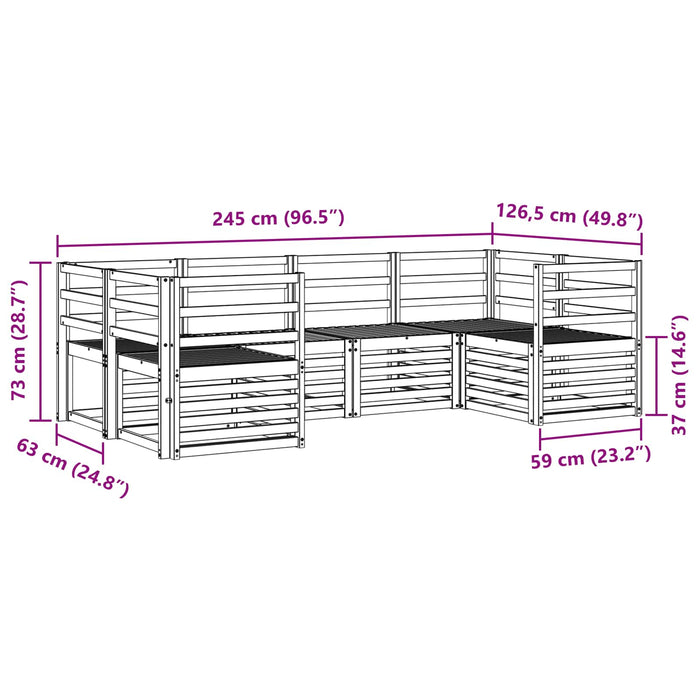Set de canapele de exterior 6 pcs Alb 245 x 126,5 x 73 cm WALTI