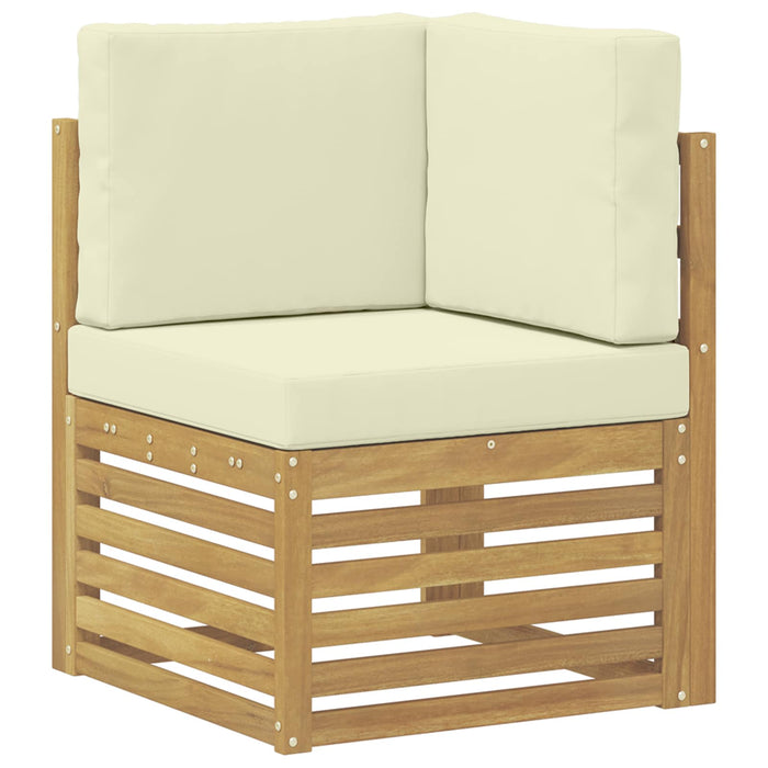 Set canapea sectională cu pernă 6 pcs Alb și crem Poliester - WALTI WALTI
