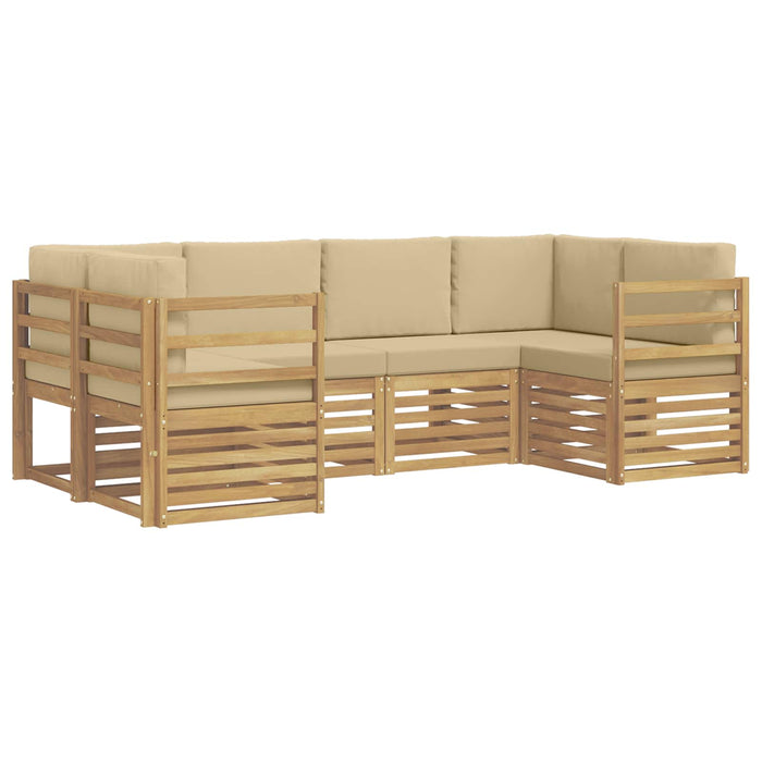 Set canapea sectională 6 pcs Alb și Bej 245 x 126,5 x 73 cm - WALTI WALTI
