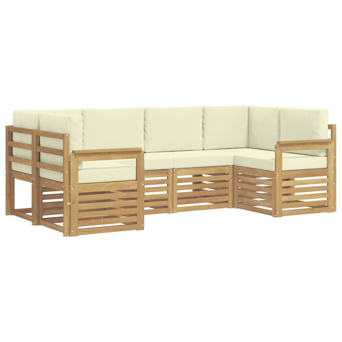 Set de canapele de exterior 5 pcs Alb și Crem WALTI