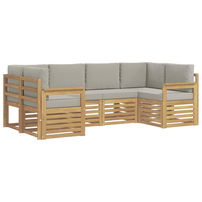 Set de canapele de exterior 5 pcs Alb și gri deschis WALTI
