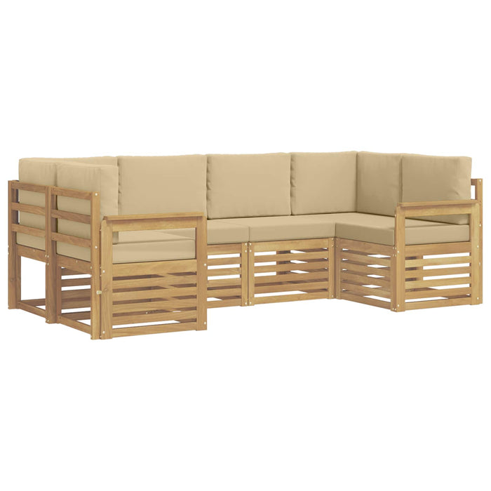 Set de canapele de exterior 5 pcs Alb și Bej WALTI