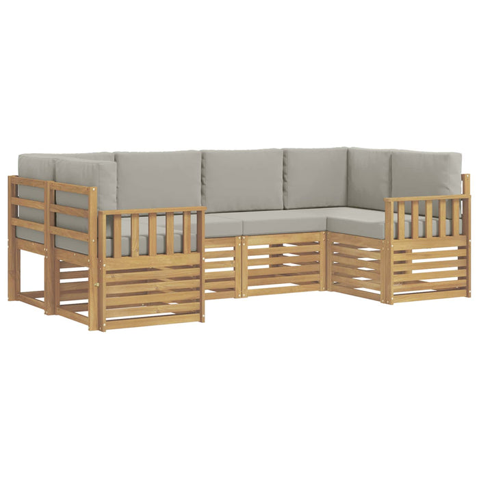 Set de canapele de exterior 5 pcs Alb și gri deschis WALTI