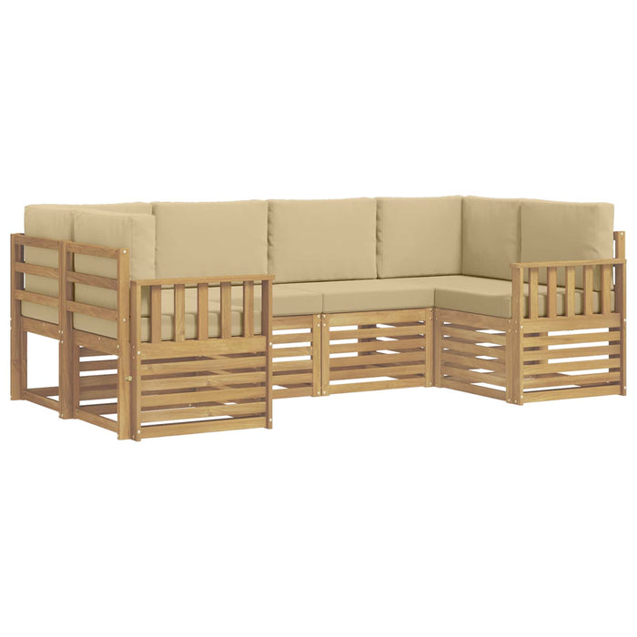 Set de canapele de exterior 5 pcs Alb și Bej WALTI