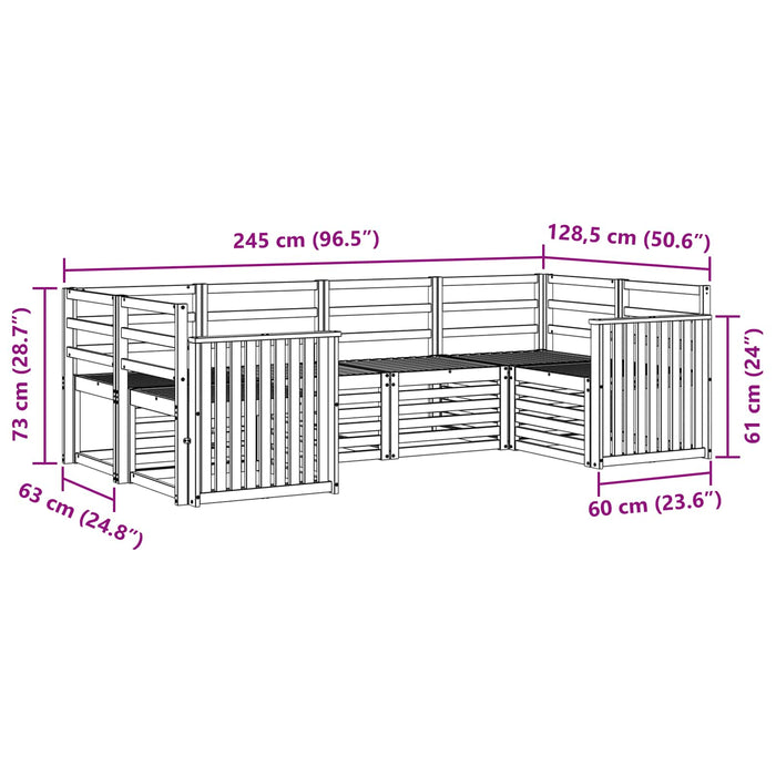 Set de canapele de exterior 6 pcs Alb 245 x 128,5 x 73 cm WALTI