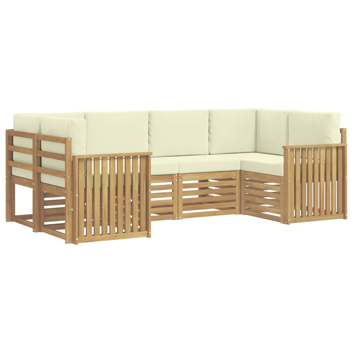 Set de canapele de exterior 6 pcs Alb și crem WALTI