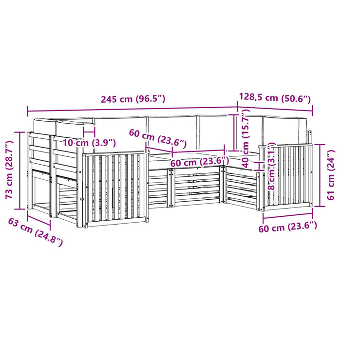 Set de canapele de exterior 6 pcs Alb și gri deschis - WALTI WALTI