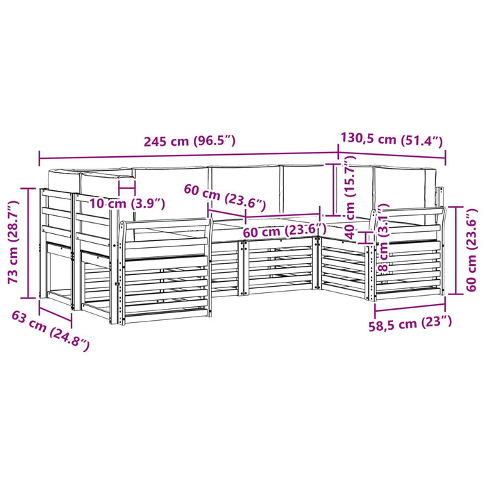Set de canapele de exterior 6 pcs Alb și gri deschis - WALTI WALTI