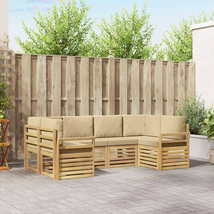 Set de canapele de exterior 6 pcs Alb și Bej - WALTI WALTI