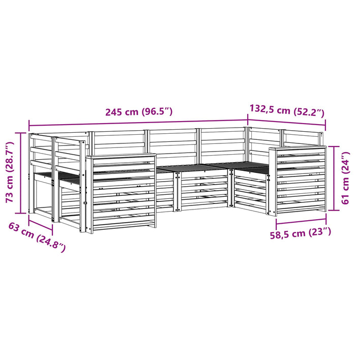 Set de canapele de exterior 6 pcs Alb 245 x 132,5 x 73 cm WALTI