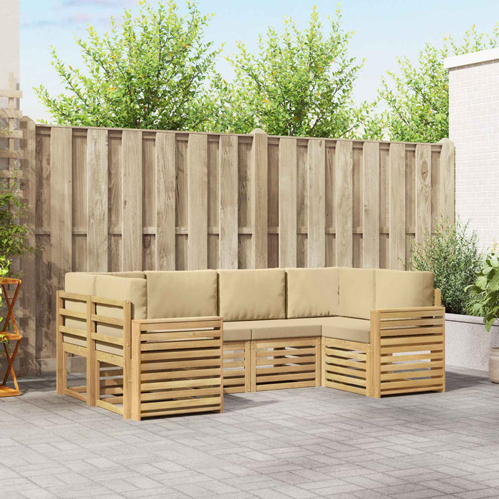 Set de canapele de exterior 6 pcs Alb și Bej - WALTI WALTI