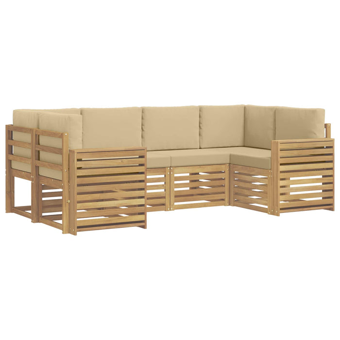 Set de canapele de exterior 6 pcs Alb și Bej - WALTI WALTI