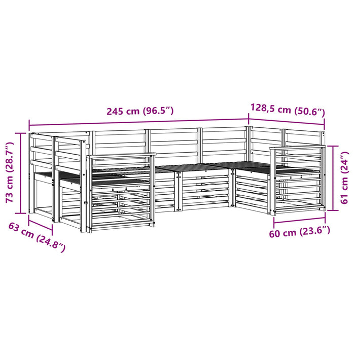 Set de canapele de exterior 6 pcs Alb 245 x 128,5 x 73 cm WALTI
