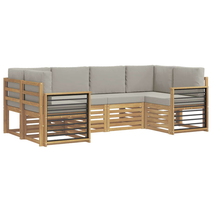 Set canapea sectională 6 pcs Alb și gri deschis - WALTI WALTI