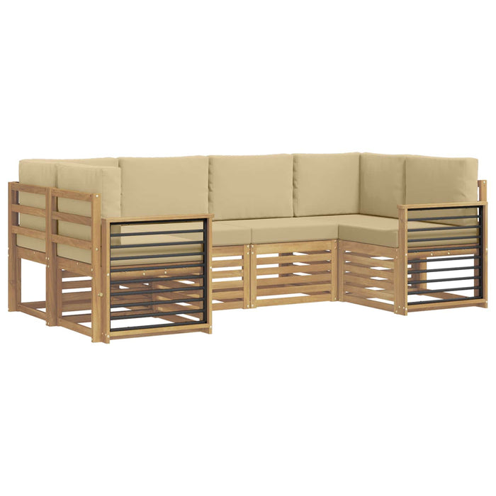 Set canapea sectională 6 pcs Alb și Bej 245 x 128,5 x 73 cm - WALTI WALTI