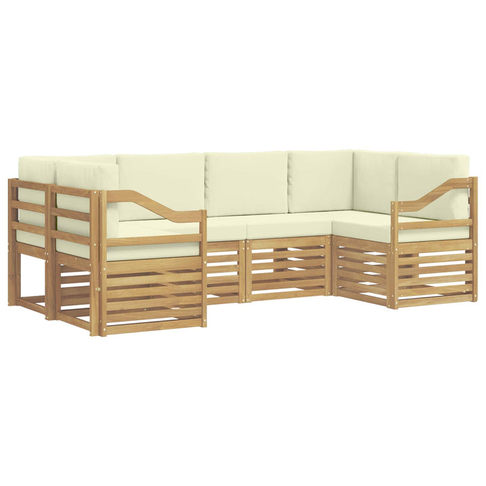 Set canapea sectională cu pernă 6 pcs Alb și crem Poliester - WALTI WALTI