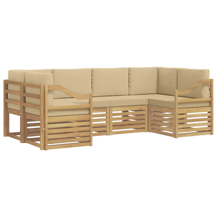 Set canapea sectională 6 pcs Alb și Bej 245 x 126,5 x 73 cm - WALTI WALTI