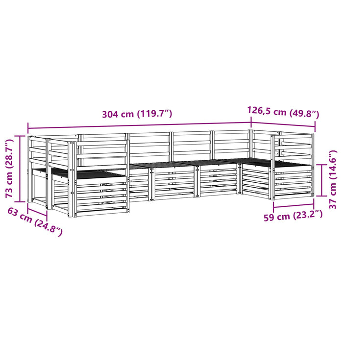 Set de canapele de exterior 7 pcs Alb 304 x 126,5 x 73 cm WALTI