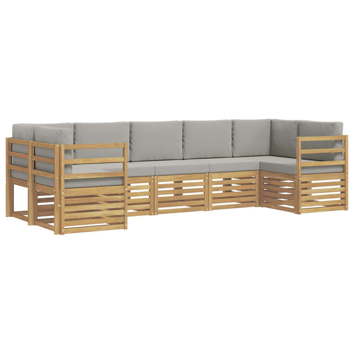 Set canapea sectională 7 pcs Alb și gri deschis - WALTI WALTI