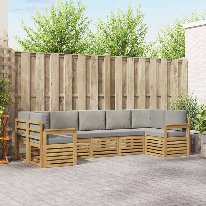 Set de canapele de exterior 6 pcs Alb și gri deschis WALTI