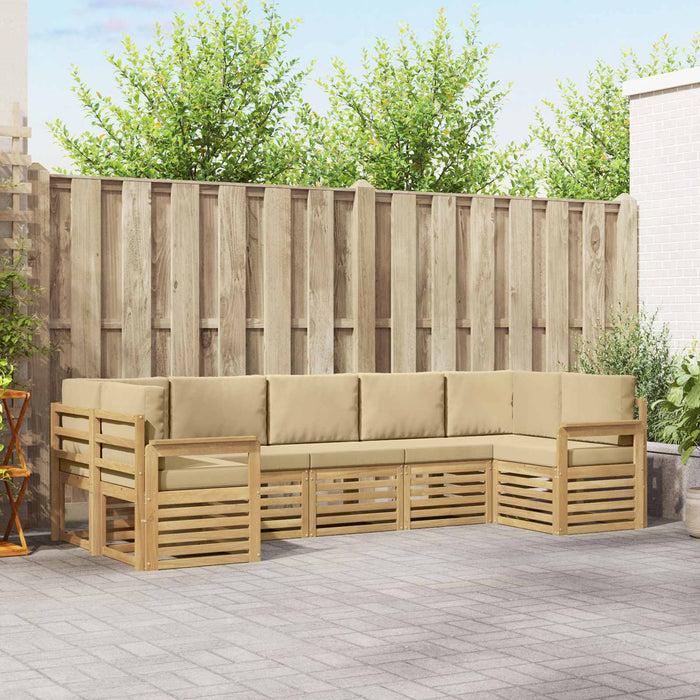 Set de canapele de exterior 6 pcs Alb și Bej WALTI