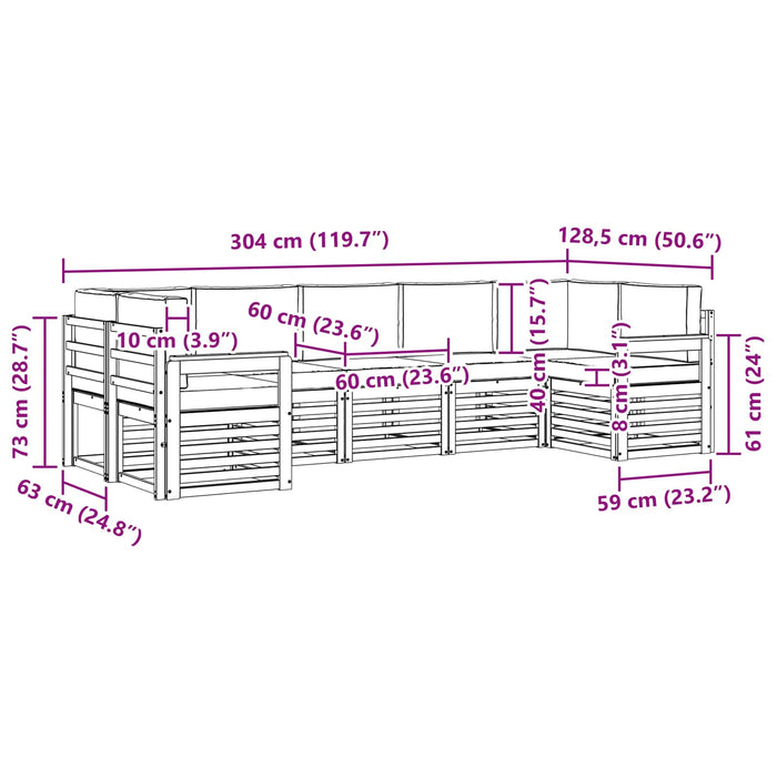 Set de canapele de exterior 6 pcs Alb și Bej WALTI