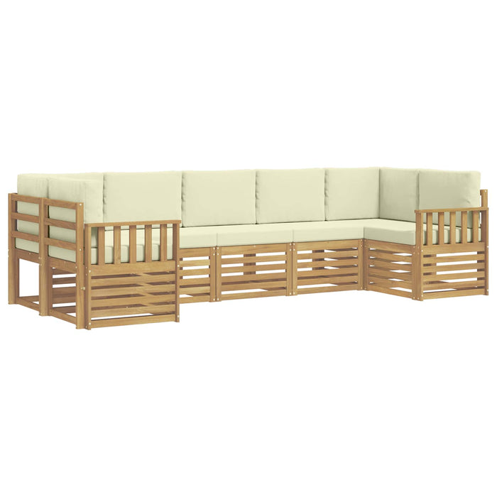 Set de canapele de exterior 6 pcs Alb și Crem WALTI