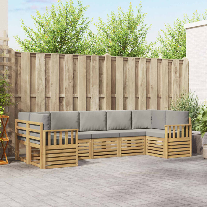 Set de canapele de exterior 6 pcs Alb și gri deschis WALTI