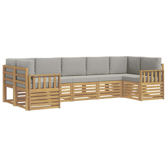 Set de canapele de exterior 6 pcs Alb și gri deschis WALTI