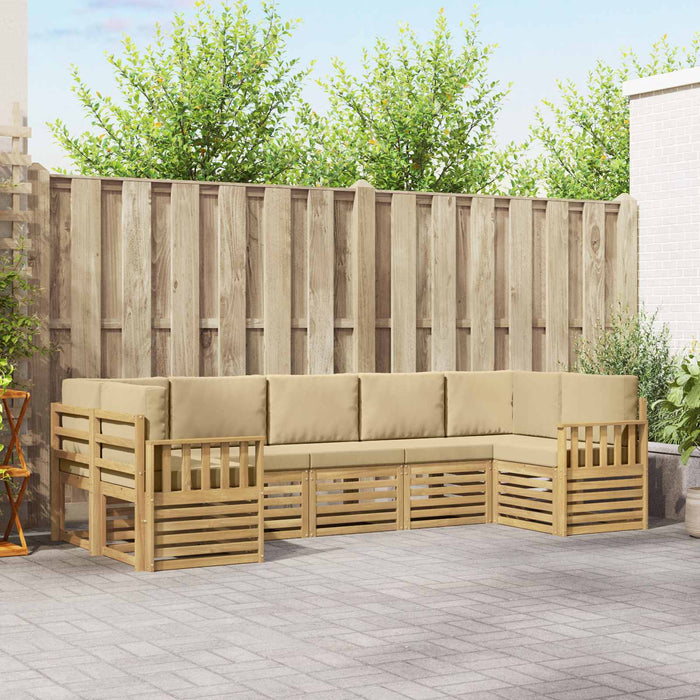 Set de canapele de exterior 6 pcs Alb și Bej WALTI