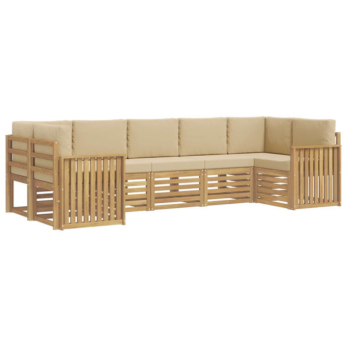 Set de canapele de exterior 7 pcs Alb și Bej - WALTI WALTI
