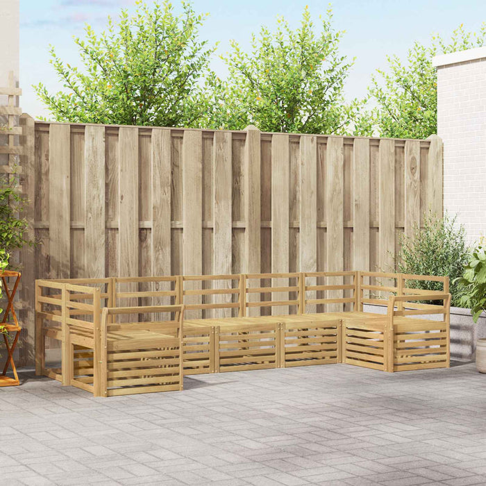 Set de canapele de exterior 7 pcs Alb 304 x 130,5 x 73 cm WALTI
