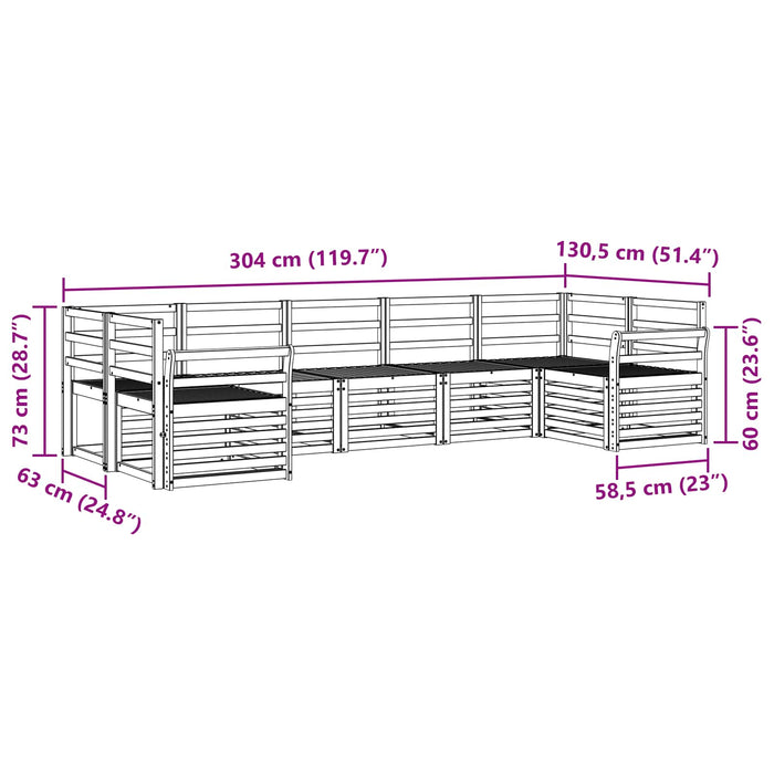 Set de canapele de exterior 7 pcs Alb 304 x 130,5 x 73 cm WALTI