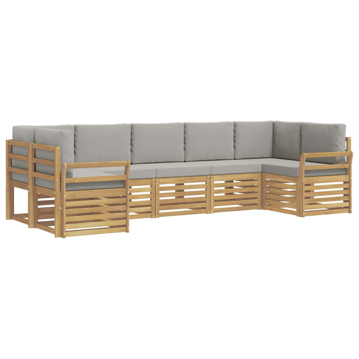 Set de canapele de exterior 7 pcs Alb și gri deschis WALTI