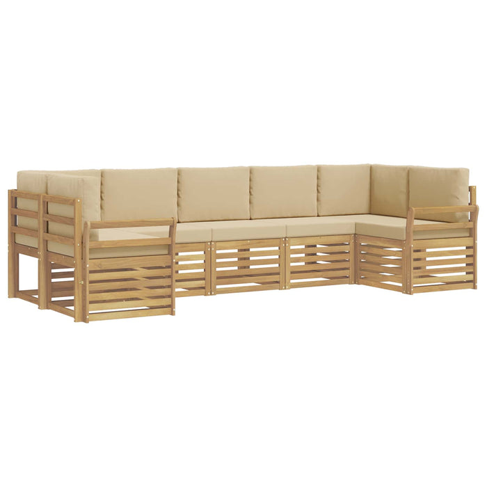 Set de canapele de exterior 7 pcs Alb și Bej - WALTI WALTI