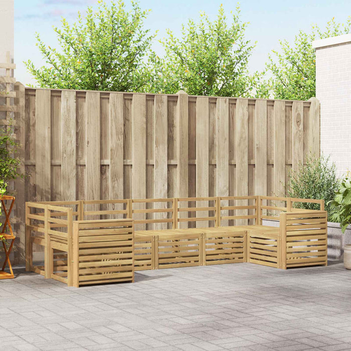 Set de canapele de exterior 7 pcs Alb 304 x 132,5 x 73 cm WALTI