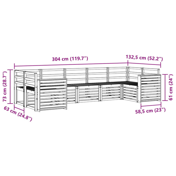 Set de canapele de exterior 7 pcs Alb 304 x 132,5 x 73 cm WALTI