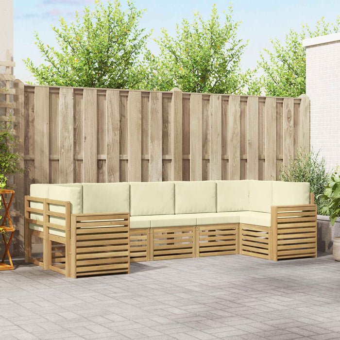 Set de canapele de exterior 7 pcs Alb și crem - WALTI WALTI