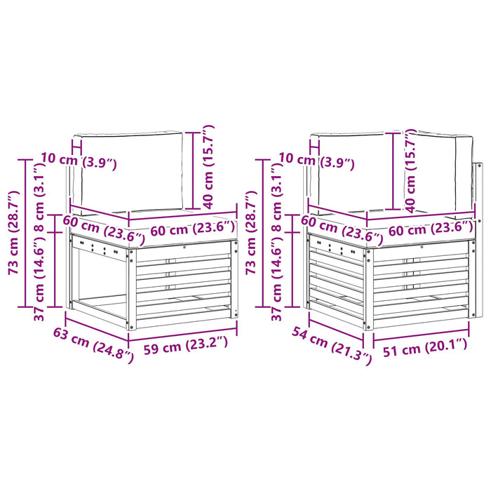 Set canapea sectională 7 pcs Alb și gri deschis - WALTI WALTI