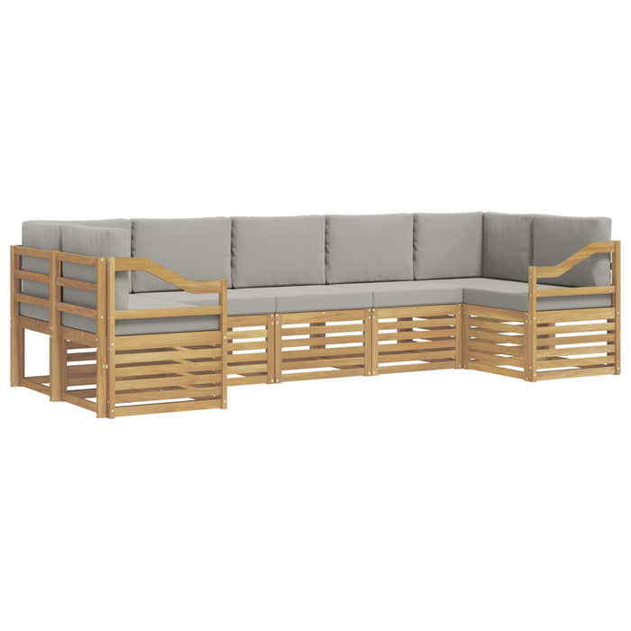 Set canapea sectională 7 pcs Alb și gri deschis - WALTI WALTI
