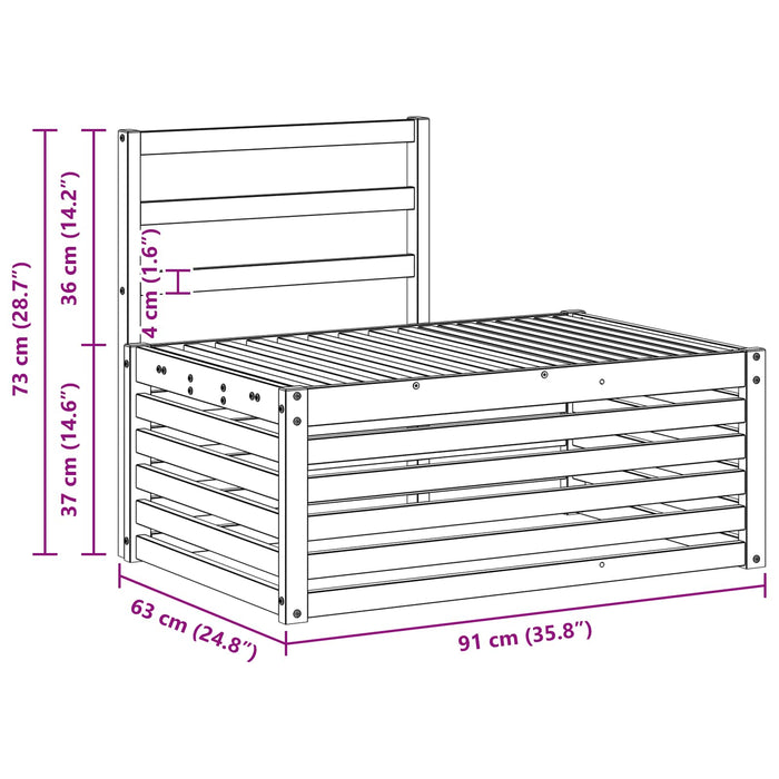 Set de canapele de exterior 3 Bucată Alb 182,5 x 63 x 73 cm WALTI