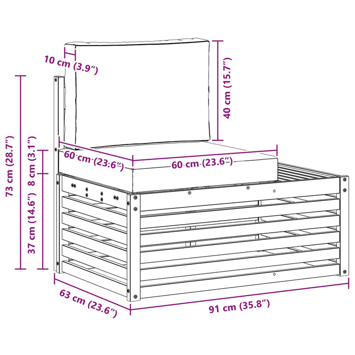 Set de canapele de exterior Alb 182,5 x 63 x 73 cm Poliester - WALTI WALTI