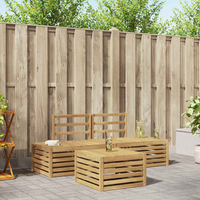 Set de canapele de exterior 4 Bucată Alb Lemn Solid de Acacia WALTI