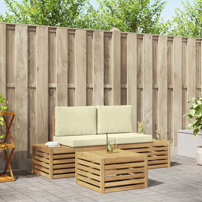Set de canapele de exterior Alb 59 x 59 x 37 cm Poliester - WALTI WALTI
