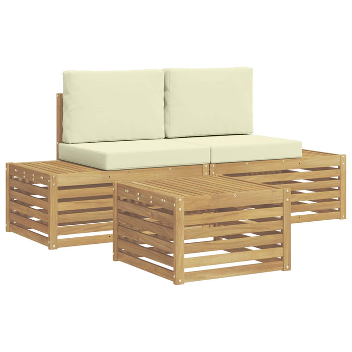 Set de canapele de exterior Alb 59 x 59 x 37 cm Poliester - WALTI WALTI