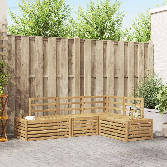 Set de canapele de exterior 4 Bucată Alb Lemn Solid de Acacia WALTI