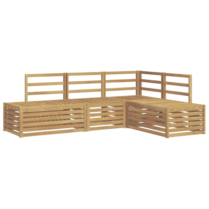 Set de canapele de exterior 4 Bucată Alb Lemn Solid de Acacia WALTI